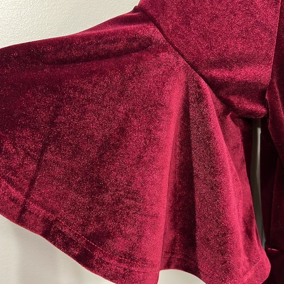 Unbranded: Burgundy Velvet-Soft High Low Dress - Picture 7 of 10